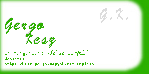 gergo kesz business card